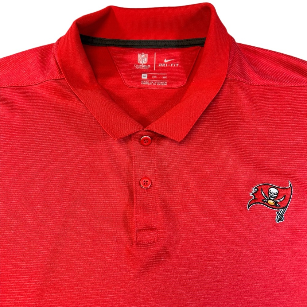 Nike NFL On Field Tampa Bay Buccaneers Polo-Red and Gray-3XL